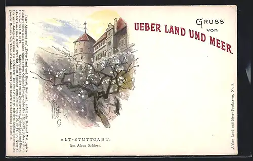 Lithographie Stuttgart, Am Alten Schloss