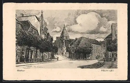 Künstler-AK Mölln, Teilansicht