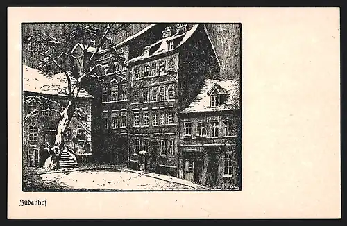 Künstler-AK Berlin, Jüdenhof, Wohnanlage