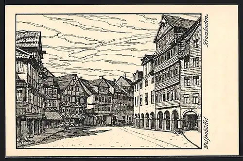 Künstler-AK Wolfenbüttel, Krambuden