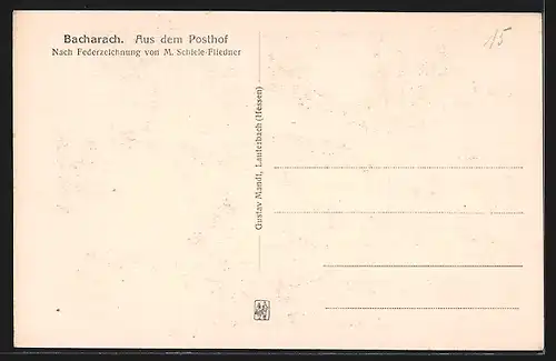 Künstler-AK Bacharach, Aus dem Posthof
