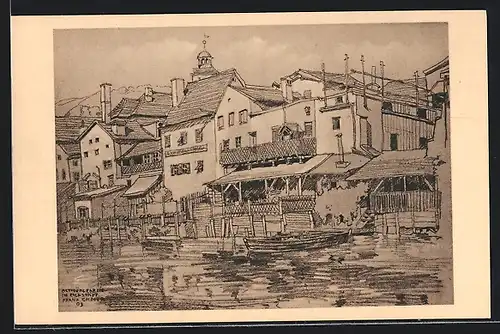 Künstler-AK Eichstätt, Ortspartie an der Altmühl