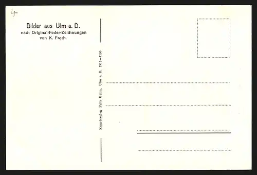 Künstler-AK Ulm a. D., Partie an der Donau