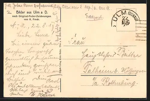 Künstler-AK Ulm, Partie im Ort