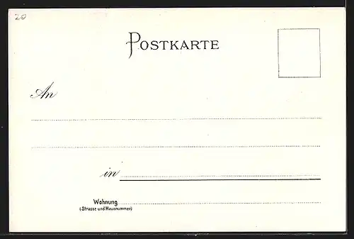 Lithographie Köln, Ansicht der Kaiserl. Post