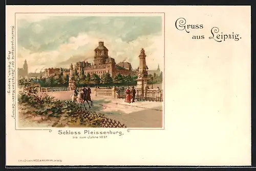 Lithographie Leipzig, Schloss Pleissenburg