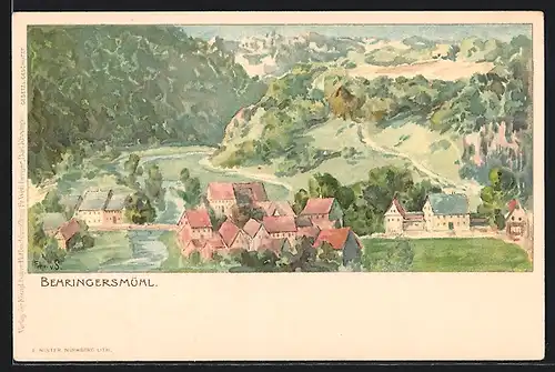 Lithographie Behringersmühle, Panorama