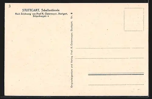 Künstler-AK Stuttgart, Schellentürmle