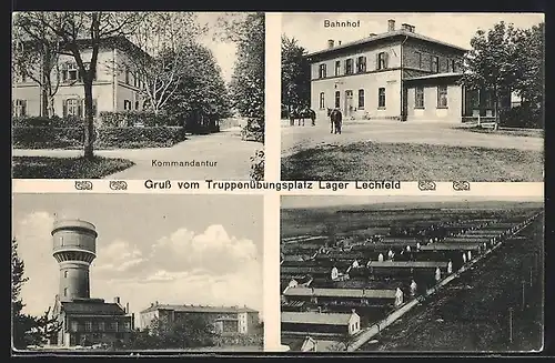 AK Lager Lechfeld, Truppenübungsplatz, Bahnhof, Wasserturm