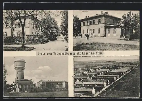 AK Lager Lechfeld, Truppenübungsplatz, Bahnhof, Kommandantur