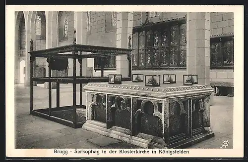 AK Brugg-Königsfelden, Sarkophag in der Klosterkirche