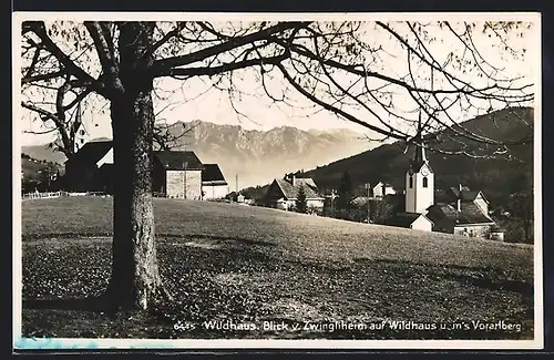 AK Wildhaus, Blick v. Zwingliheim auf den Ort