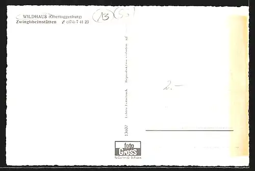 AK Wildhaus, Zwingliheimstätten im Winter