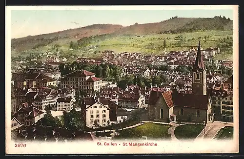 AK St. Gallen, Blick auf die St. Mangenkirche