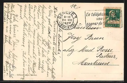 AK Genève, Place des Alpes et le Mont-Blanc