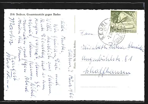 AK Sedrun, Gesamtansicht gegen Badus