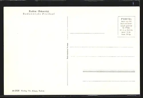 AK Baden, An der Badanstalt Freihof