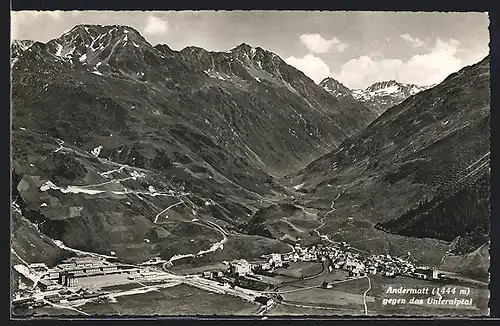 AK Andermatt, Ortsansicht gegen das Unteralptal