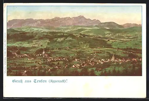 AK Teufen, Ortsansicht aus der Vogelschau