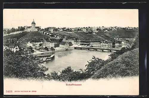 AK Schaffhausen, Totalansicht aus der Vogelschau