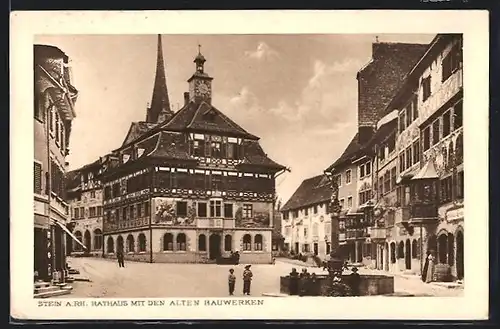 AK Stein a. Rh., Rathaus mit den alten Bauwerken