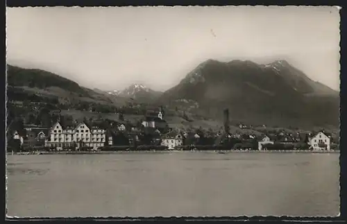 AK Buochs, Ortsansicht mit Stanserhorn