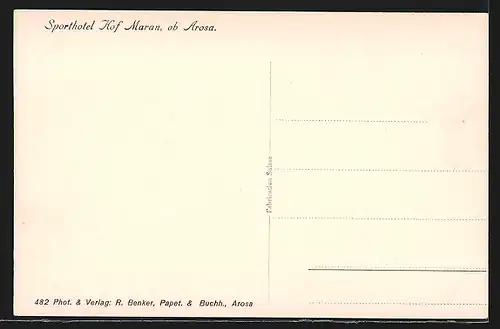 AK Arosa, Blick auf das Sporthotel Hof Maran