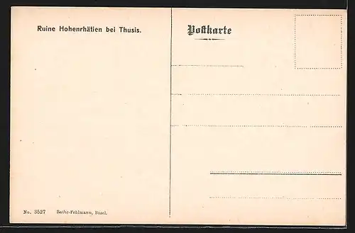 AK Thusis, Blick auf die Ruine Hohenrhätien