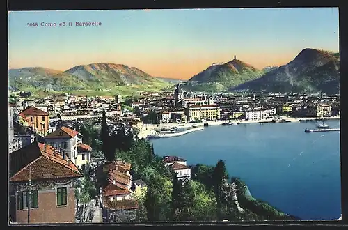 AK Como, Ortsansicht bei Dämmerung