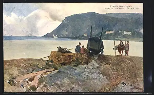 Künstler-AK San Remo, Golfo di San Remo dal Fortino