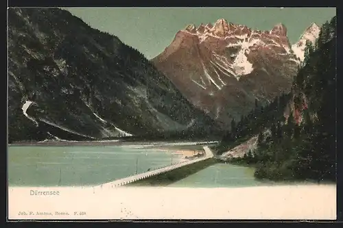 AK Dürrensee, Ortsansicht zwischen den Bergen