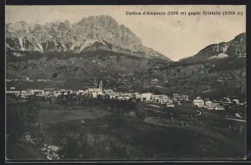 AK Cortina d`Ampezzo, Ortsansicht gegen Cristallo