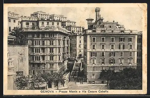 AK Genova, Piazza Manin e Via Cesare Cabella