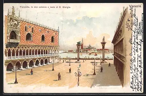 AK Venezia, Piazetta, la due colonne e isola di S. Giorgio
