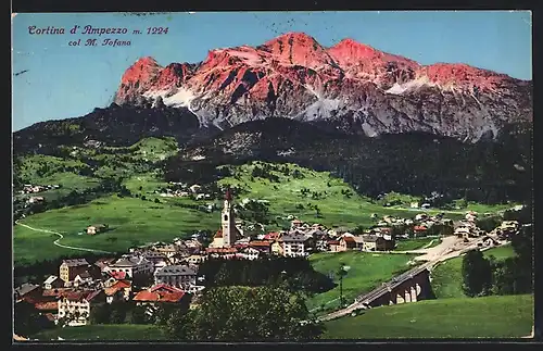 AK Cortina d`Ampezzo, Panorama col M. Tofana