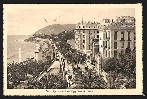 AK San Remo, Passeggiata a mare