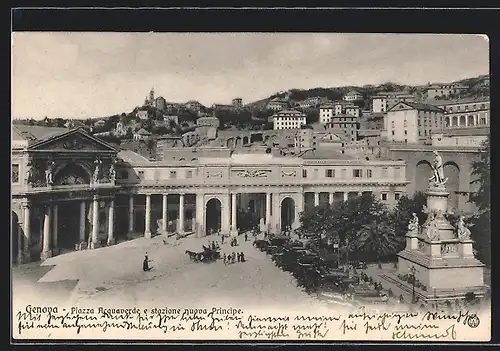 AK Genova, Piazza Acquaverde e stazione nuova Principe