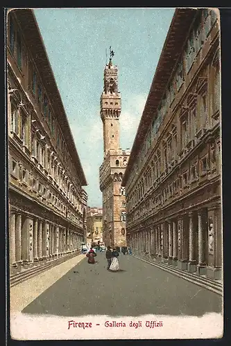 AK Firenze, Blick in die Galleria degli Affizi