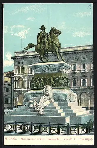 AK Milano, Monumento a Vittorio Emanuele II.