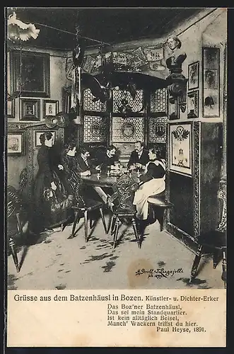 AK Bozen, Batzenhäusl, Künstler-und Dichter-Erker