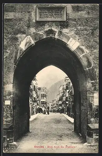 AK Sterzing, Blick durch den Stadtturm