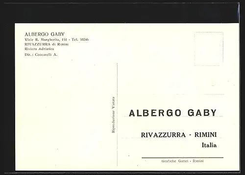 AK Rivazzurra di Rimini, Albergo Gaby, 151, Viale R. Margherita