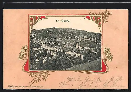 AK St. Gallen, Teilansicht der Stadt
