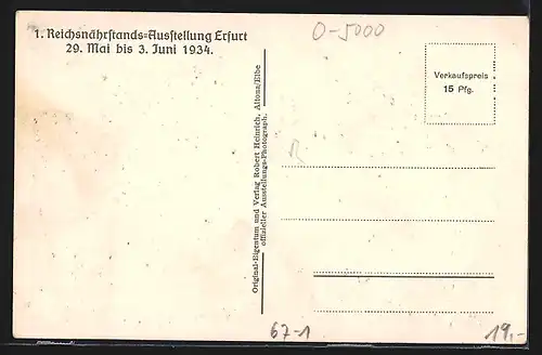 AK Erfurt, 1. Reichsnährstands-Ausstellung 1934, Grosser Rinderring