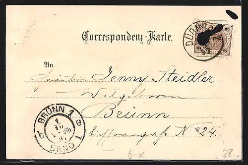 Lithographie Dürnholz, Ortsansicht, Ortspartie, Flusspartien