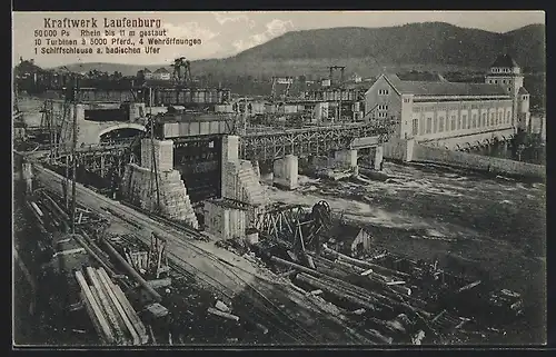 AK Laufenburg, Blick auf das Kraftwerk Laufenburg