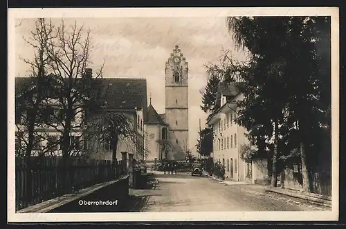 AK Oberrohrdorf, Strassenpartie mit Kirche