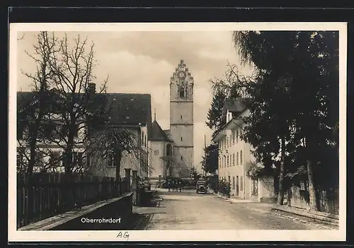 AK Oberrohrdorf, Strassenpartie mit Blick auf Kirche