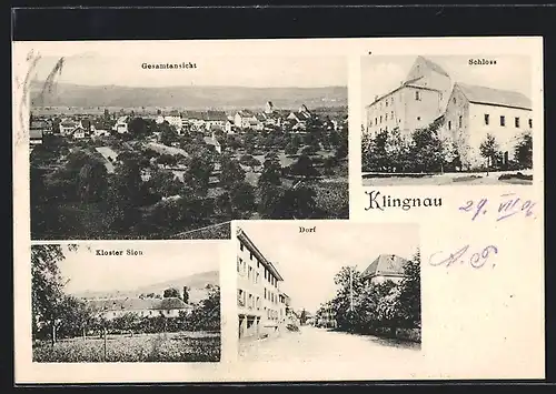 AK Klingnau, Dorf, Kloster Sion, Schloss, Gesamtansicht