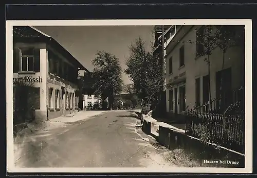 AK Hausen b. Brugg, Strassenpartie am Gasthaus zum Rössli